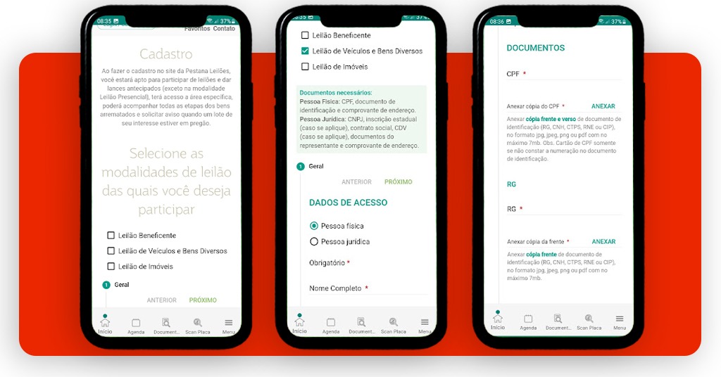 Aplicativo de leilão de carros