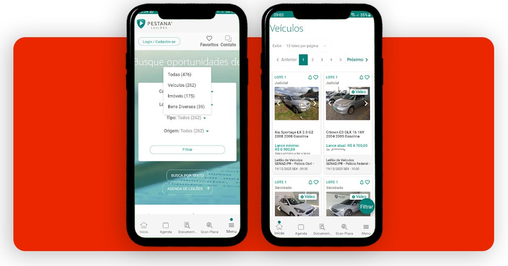 Aplicativo de leilão de carros