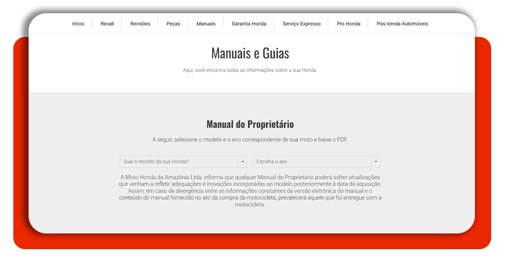 Manual de moto antiga