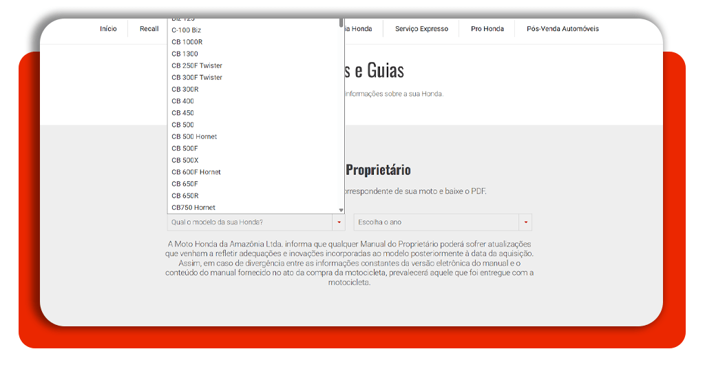 Manual de moto antiga