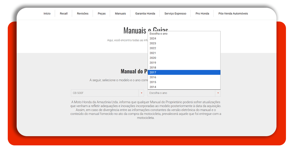 Manual de moto antiga
