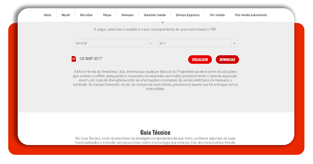 Manual de moto antiga