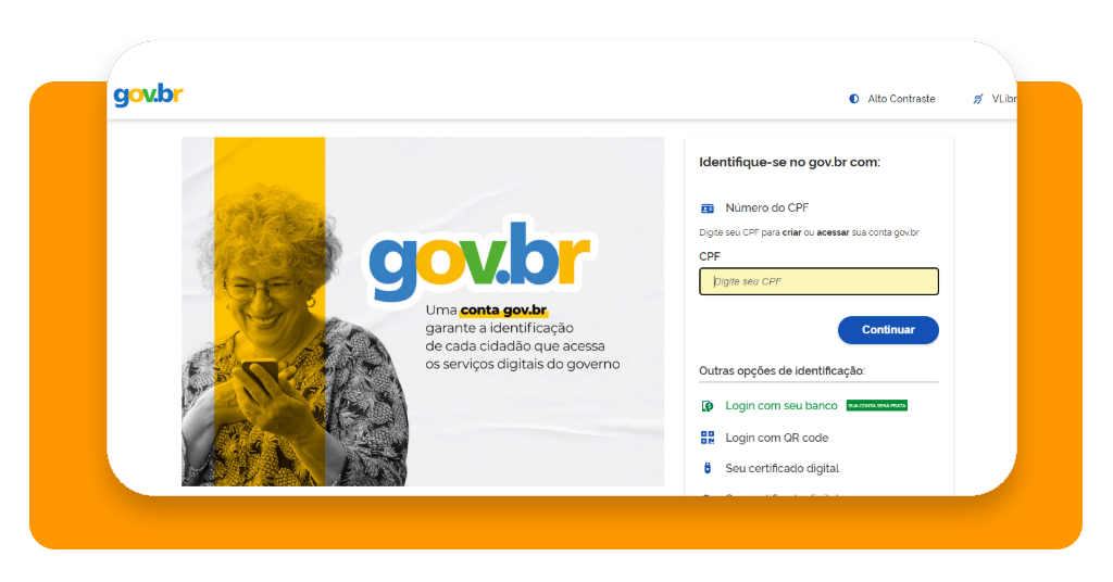 Tela de login do gov.br para acessar serviços do DETRAN