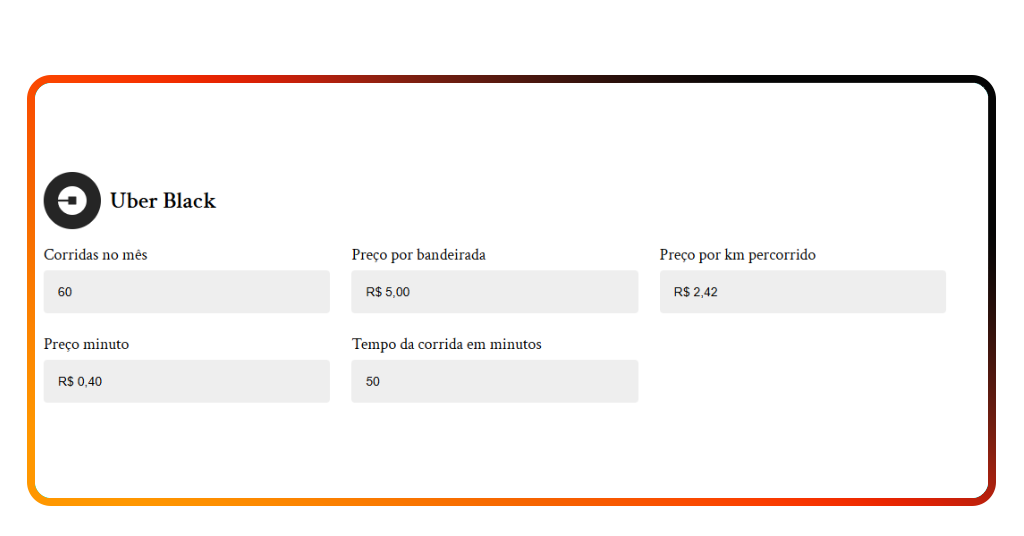 Passo 3 - Montagem com resultados da comparação de transporte